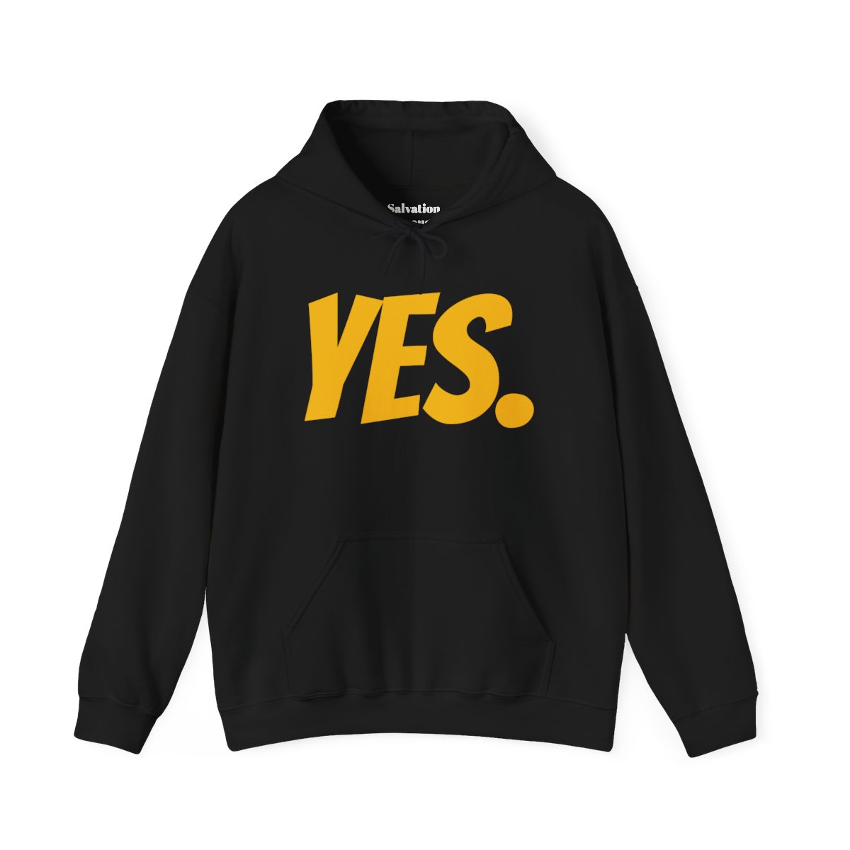 YES. Hoodie — Black, Front